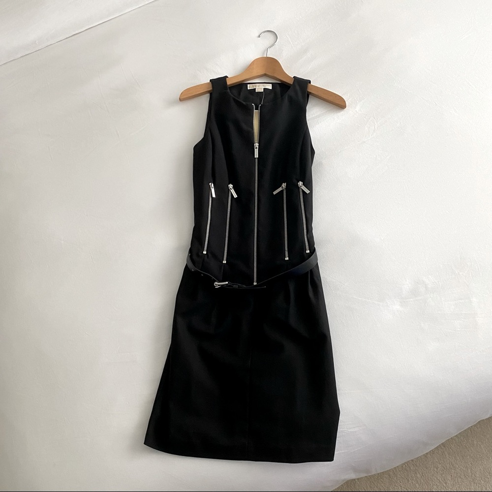 Michael Kors Black Zipper Sheath Dress